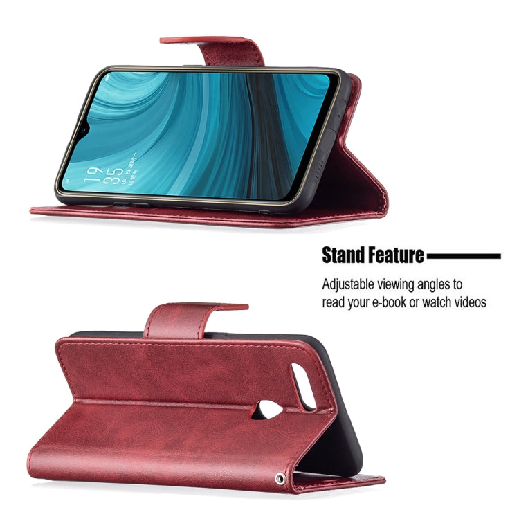 For OPPO A7 Retro Lambskin Texture Pure Color Horizontal Flip PU Leather Case with Holder & Card Slots & Wallet & Lanyard