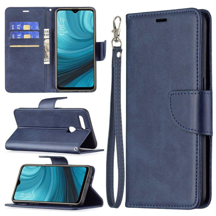 For OPPO A7 Retro Lambskin Texture Pure Color Horizontal Flip PU Leather Case with Holder & Card Slots & Wallet & Lanyard