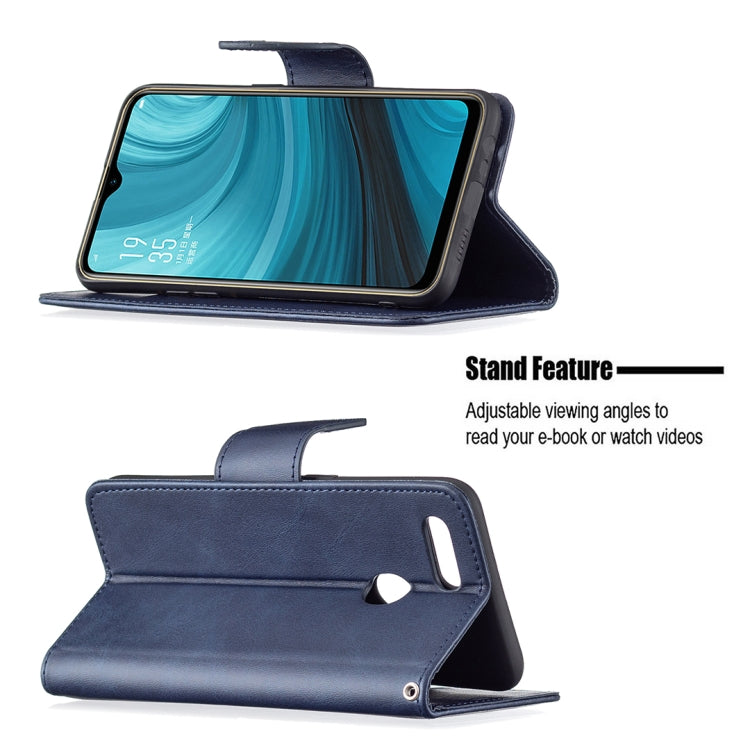 For OPPO A7 Retro Lambskin Texture Pure Color Horizontal Flip PU Leather Case with Holder & Card Slots & Wallet & Lanyard
