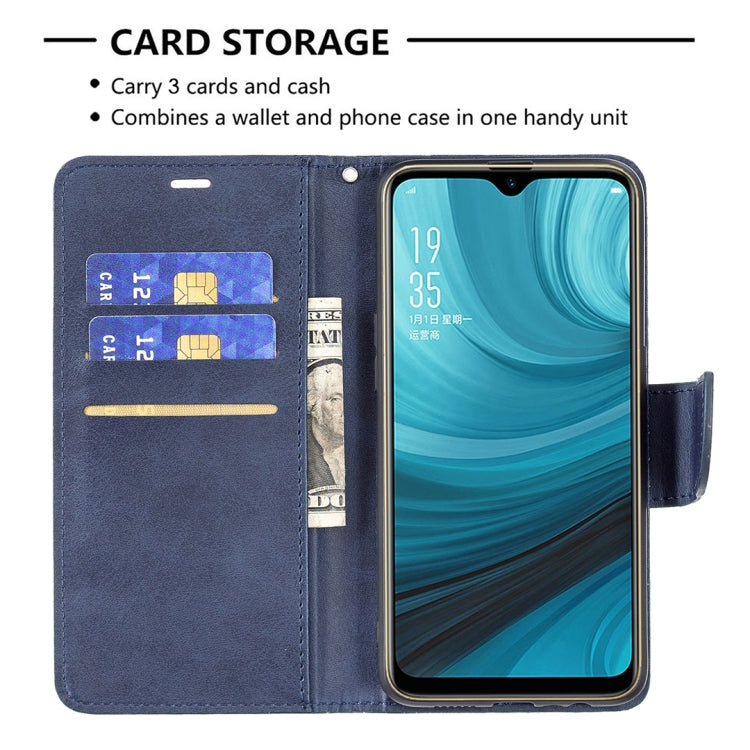 For OPPO A7 Retro Lambskin Texture Pure Color Horizontal Flip PU Leather Case with Holder & Card Slots & Wallet & Lanyard