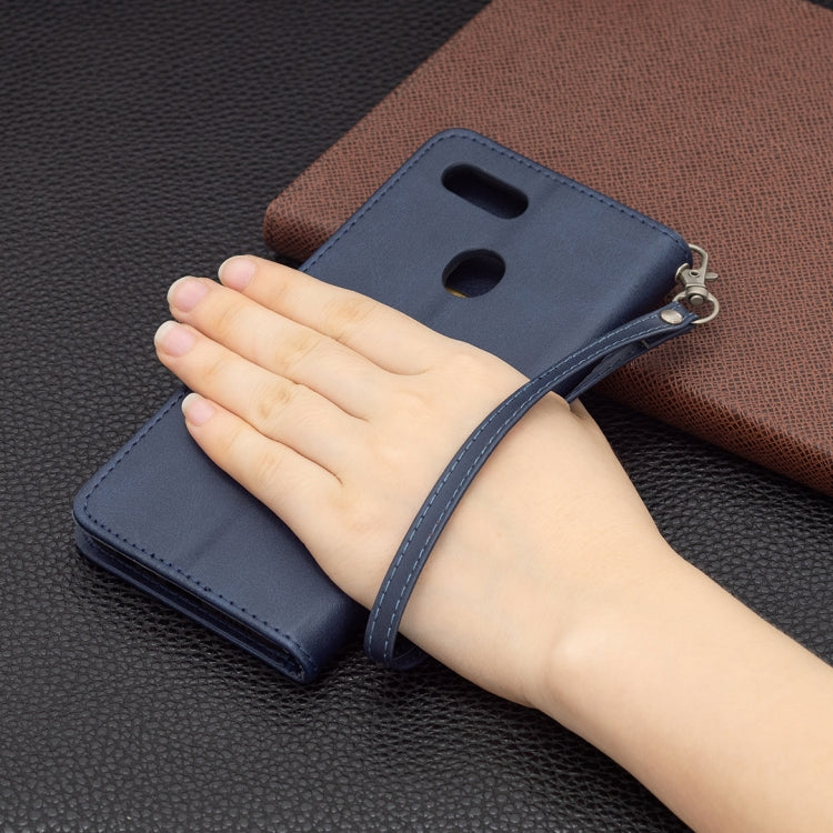 For OPPO A7 Retro Lambskin Texture Pure Color Horizontal Flip PU Leather Case with Holder & Card Slots & Wallet & Lanyard