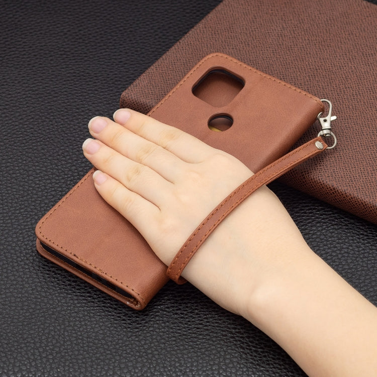 For OPPO A15 Retro Lambskin Texture Pure Color Horizontal Flip PU Leather Case with Holder & Card Slots & Wallet & Lanyard