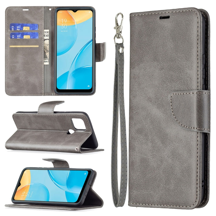 For OPPO A15 Retro Lambskin Texture Pure Color Horizontal Flip PU Leather Case with Holder & Card Slots & Wallet & Lanyard