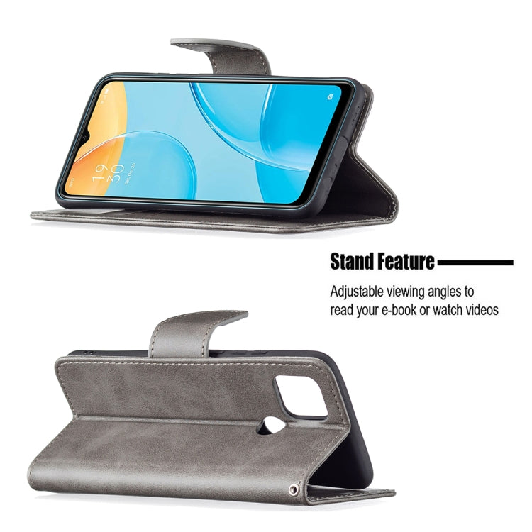 For OPPO A15 Retro Lambskin Texture Pure Color Horizontal Flip PU Leather Case with Holder & Card Slots & Wallet & Lanyard