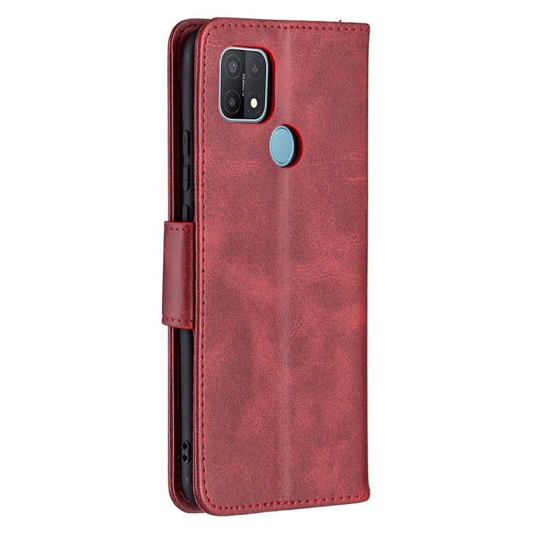 For OPPO A15 Retro Lambskin Texture Pure Color Horizontal Flip PU Leather Case with Holder & Card Slots & Wallet & Lanyard