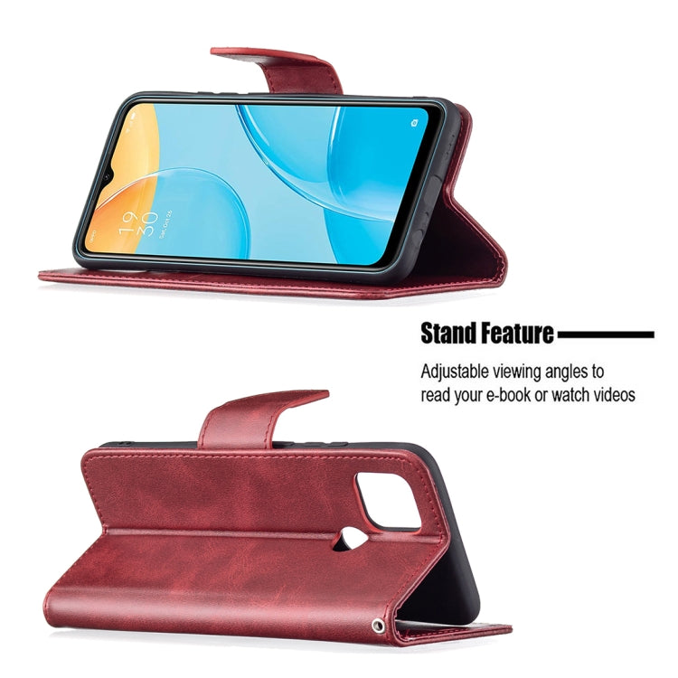 For OPPO A15 Retro Lambskin Texture Pure Color Horizontal Flip PU Leather Case with Holder & Card Slots & Wallet & Lanyard
