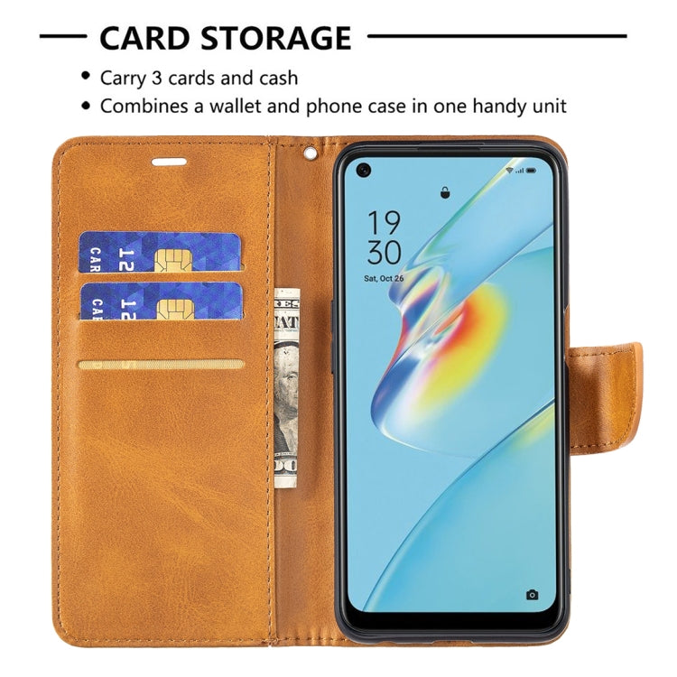 For OPPO A54 4G / 5G Retro Lambskin Texture Pure Color Horizontal Flip PU Leather Case with Holder & Card Slots & Wallet & Lanyard