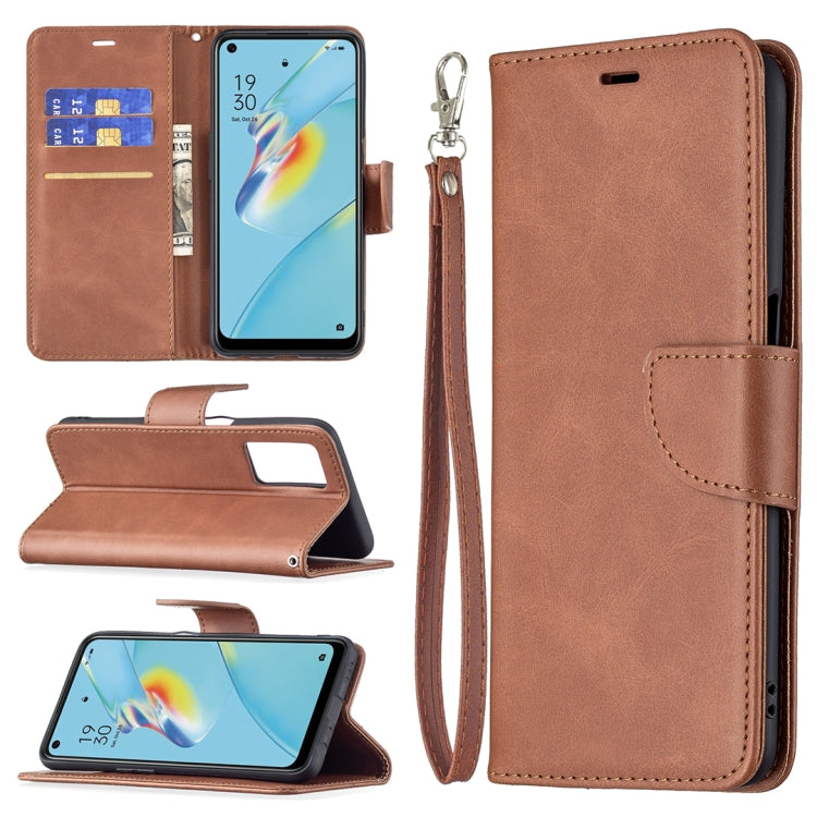 For OPPO A54 4G / 5G Retro Lambskin Texture Pure Color Horizontal Flip PU Leather Case with Holder & Card Slots & Wallet & Lanyard