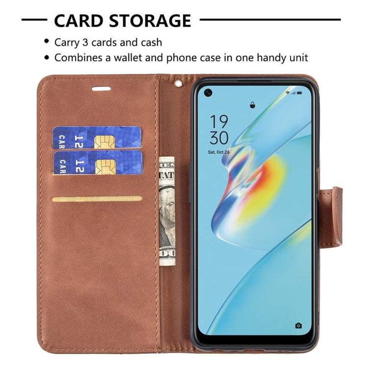 For OPPO A54 4G / 5G Retro Lambskin Texture Pure Color Horizontal Flip PU Leather Case with Holder & Card Slots & Wallet & Lanyard