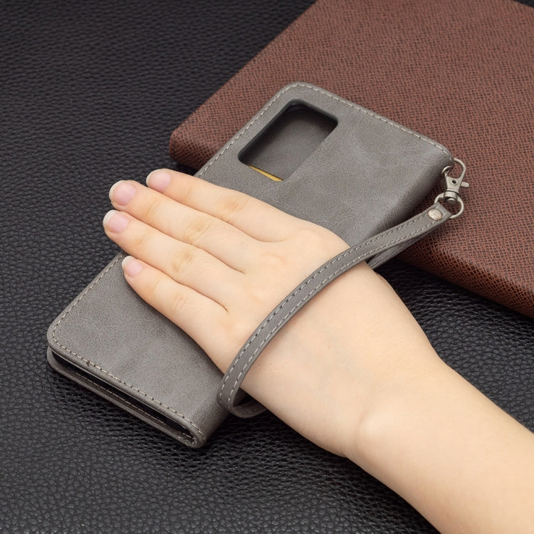 For OPPO A54 4G / 5G Retro Lambskin Texture Pure Color Horizontal Flip PU Leather Case with Holder & Card Slots & Wallet & Lanyard