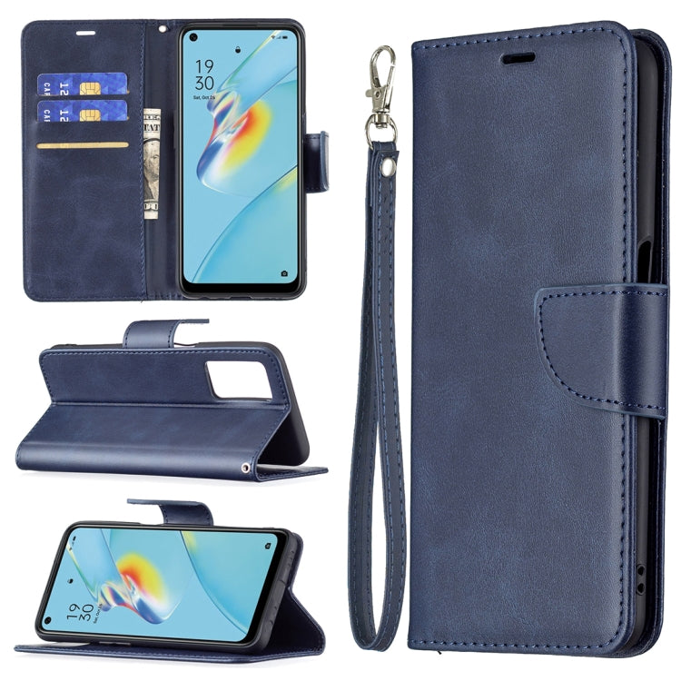 For OPPO A54 4G / 5G Retro Lambskin Texture Pure Color Horizontal Flip PU Leather Case with Holder & Card Slots & Wallet & Lanyard