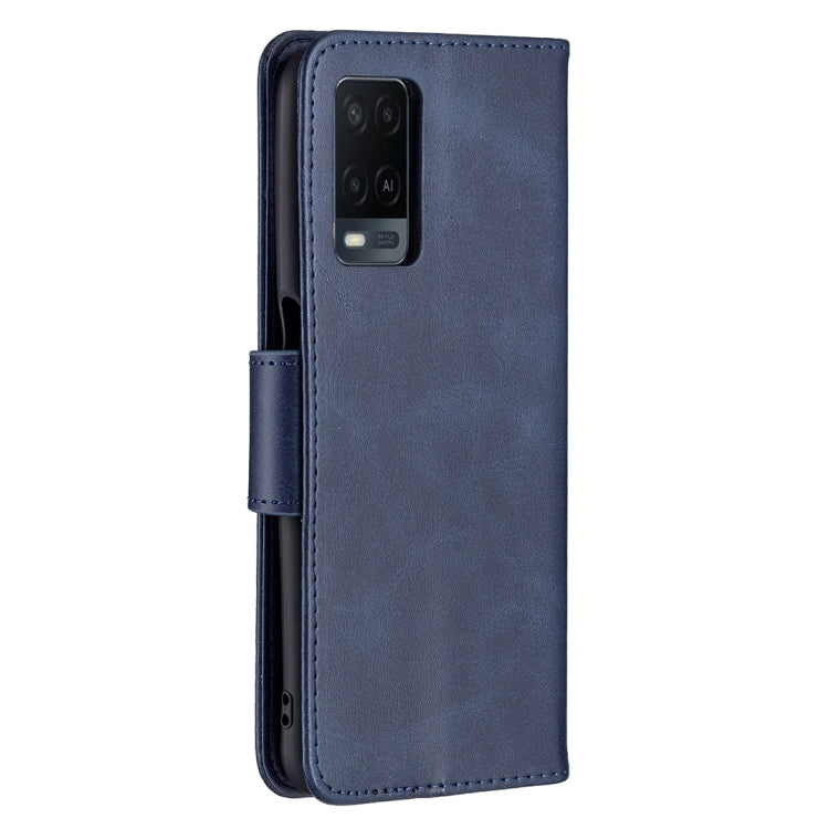 For OPPO A54 4G / 5G Retro Lambskin Texture Pure Color Horizontal Flip PU Leather Case with Holder & Card Slots & Wallet & Lanyard