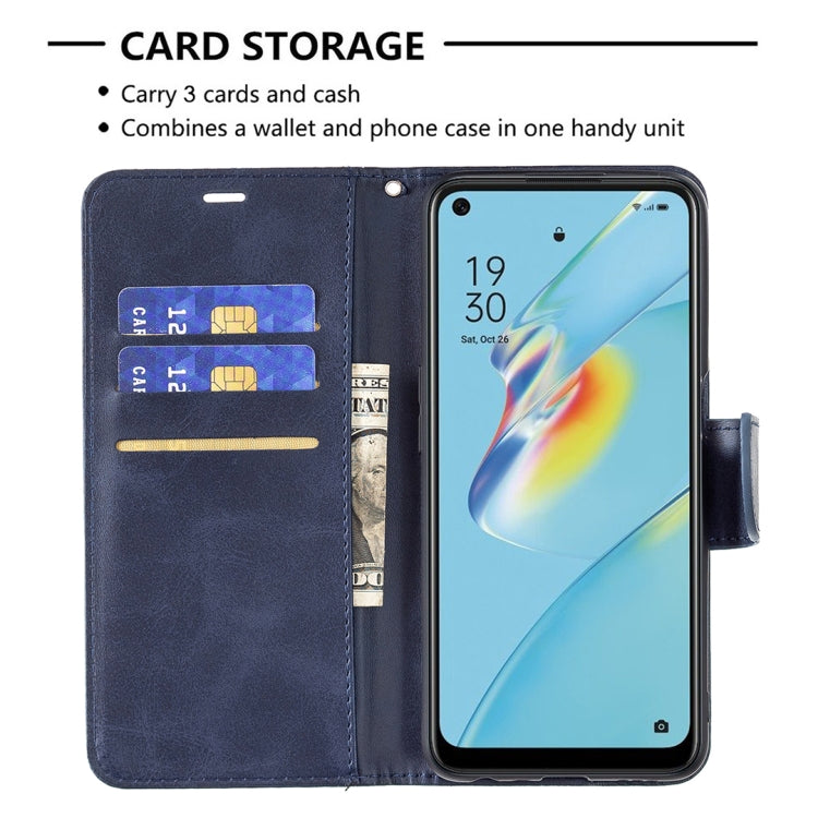 For OPPO A54 4G / 5G Retro Lambskin Texture Pure Color Horizontal Flip PU Leather Case with Holder & Card Slots & Wallet & Lanyard