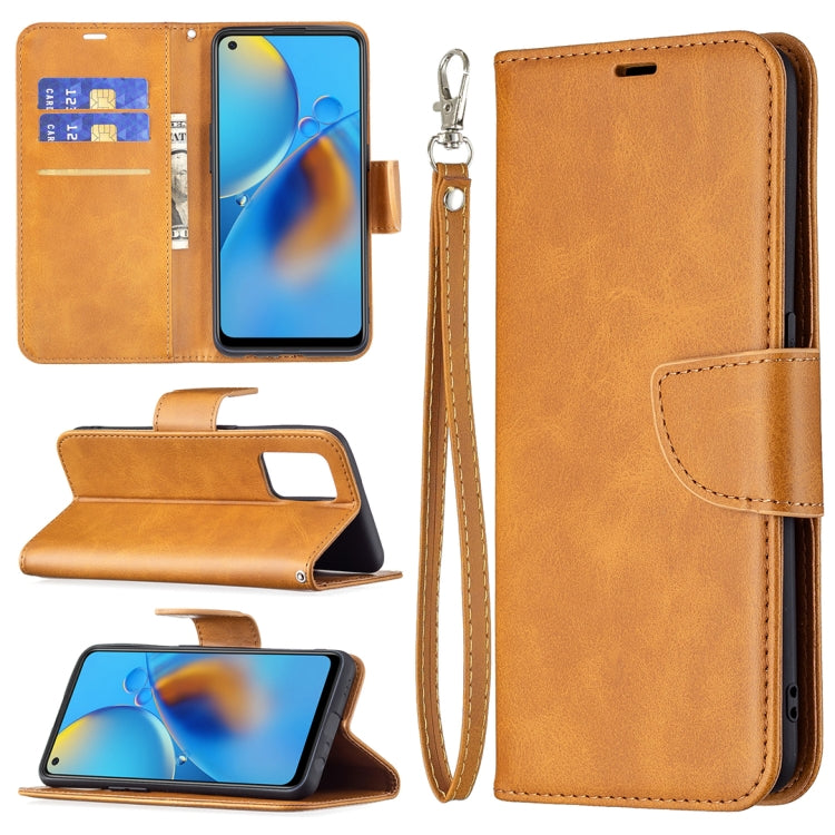 For OPPO A74 4G / F19 4G Retro Lambskin Texture Pure Color Horizontal Flip PU Leather Case with Holder & Card Slots & Wallet & Lanyard