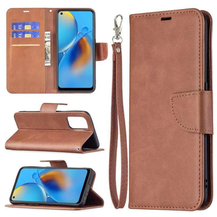 For OPPO A74 4G / F19 4G Retro Lambskin Texture Pure Color Horizontal Flip PU Leather Case with Holder & Card Slots & Wallet & Lanyard