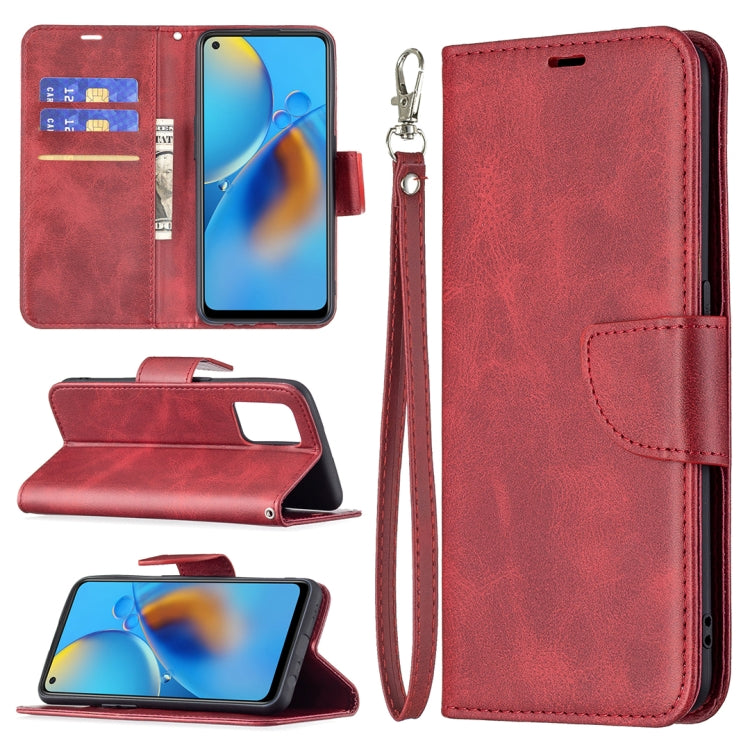 For OPPO A74 4G / F19 4G Retro Lambskin Texture Pure Color Horizontal Flip PU Leather Case with Holder & Card Slots & Wallet & Lanyard