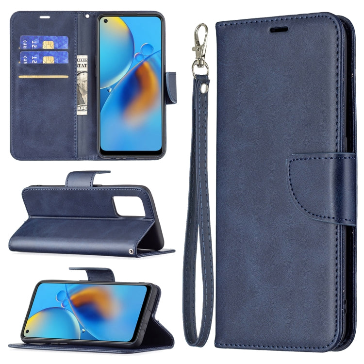 For OPPO A74 4G / F19 4G Retro Lambskin Texture Pure Color Horizontal Flip PU Leather Case with Holder & Card Slots & Wallet & Lanyard