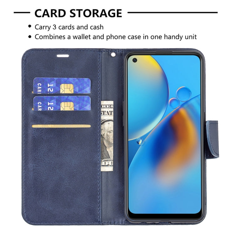 For OPPO A74 4G / F19 4G Retro Lambskin Texture Pure Color Horizontal Flip PU Leather Case with Holder & Card Slots & Wallet & Lanyard
