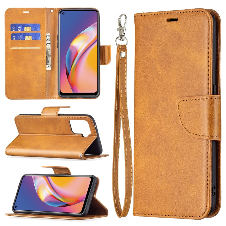 For OPPO A94 4G/Reno5 F/F19 Pro Retro Lambskin Texture Pure Color Horizontal Flip PU Leather Case with Holder & Card Slots & Wallet & Lanyard