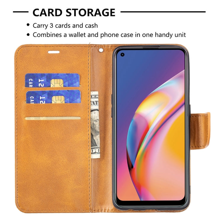 For OPPO A94 4G/Reno5 F/F19 Pro Retro Lambskin Texture Pure Color Horizontal Flip PU Leather Case with Holder & Card Slots & Wallet & Lanyard