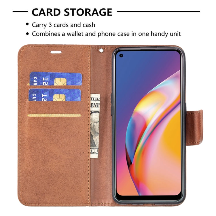 For OPPO A94 4G/Reno5 F/F19 Pro Retro Lambskin Texture Pure Color Horizontal Flip PU Leather Case with Holder & Card Slots & Wallet & Lanyard