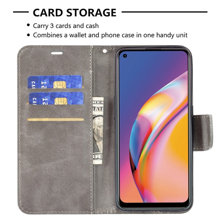 For OPPO A94 4G/Reno5 F/F19 Pro Retro Lambskin Texture Pure Color Horizontal Flip PU Leather Case with Holder & Card Slots & Wallet & Lanyard