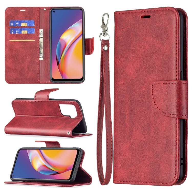 For OPPO A94 4G/Reno5 F/F19 Pro Retro Lambskin Texture Pure Color Horizontal Flip PU Leather Case with Holder & Card Slots & Wallet & Lanyard