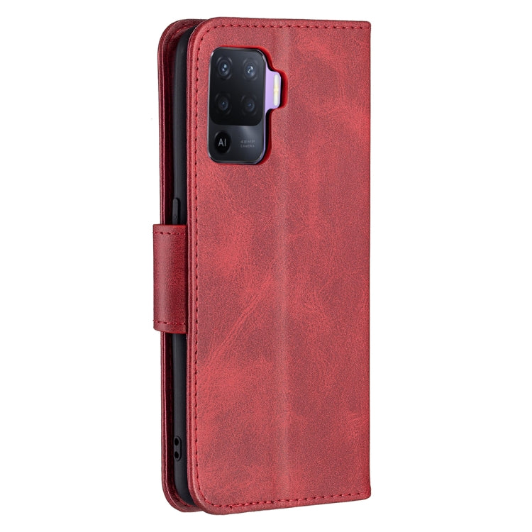 For OPPO A94 4G/Reno5 F/F19 Pro Retro Lambskin Texture Pure Color Horizontal Flip PU Leather Case with Holder & Card Slots & Wallet & Lanyard