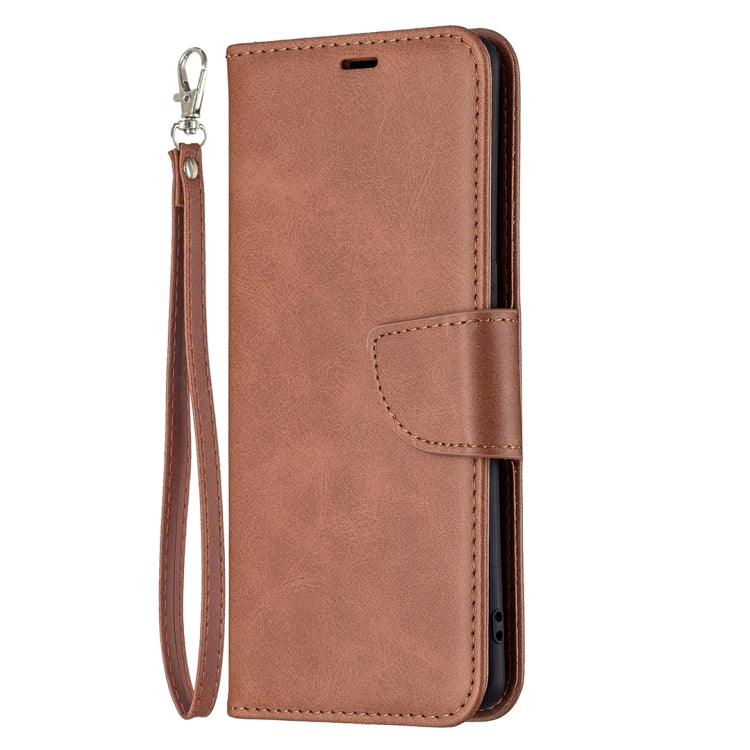 For OPPO Reno5 Pro 5G Retro Lambskin Texture Pure Color Horizontal Flip PU Leather Case with Holder & Card Slots & Wallet & Lanyard