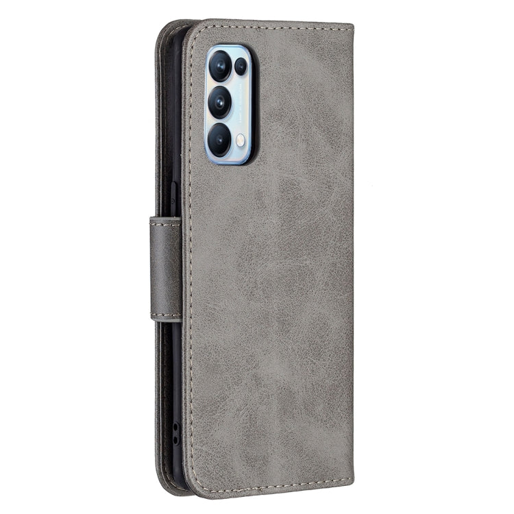 For OPPO Reno5 Pro 5G Retro Lambskin Texture Pure Color Horizontal Flip PU Leather Case with Holder & Card Slots & Wallet & Lanyard