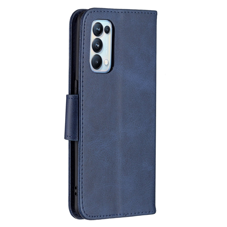 For OPPO Reno5 Pro 5G Retro Lambskin Texture Pure Color Horizontal Flip PU Leather Case with Holder & Card Slots & Wallet & Lanyard