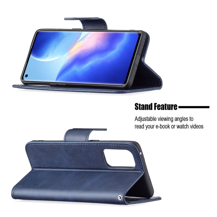 For OPPO Reno5 Pro 5G Retro Lambskin Texture Pure Color Horizontal Flip PU Leather Case with Holder & Card Slots & Wallet & Lanyard