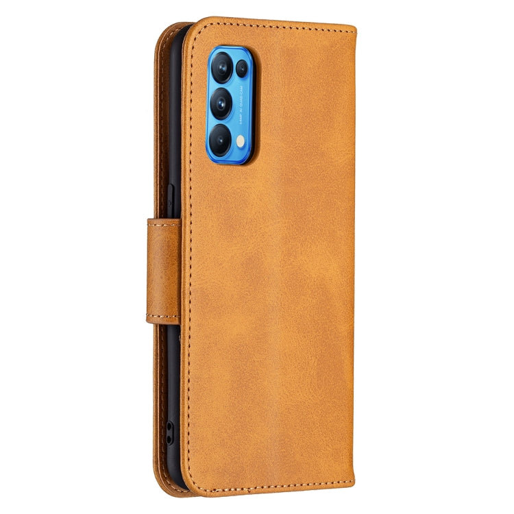 For OPPO Reno5 5G Retro Lambskin Texture Pure Color Horizontal Flip PU Leather Case with Holder & Card Slots & Wallet & Lanyard