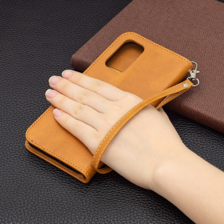 For OPPO Reno5 5G Retro Lambskin Texture Pure Color Horizontal Flip PU Leather Case with Holder & Card Slots & Wallet & Lanyard