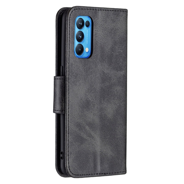 For OPPO Reno5 5G Retro Lambskin Texture Pure Color Horizontal Flip PU Leather Case with Holder & Card Slots & Wallet & Lanyard