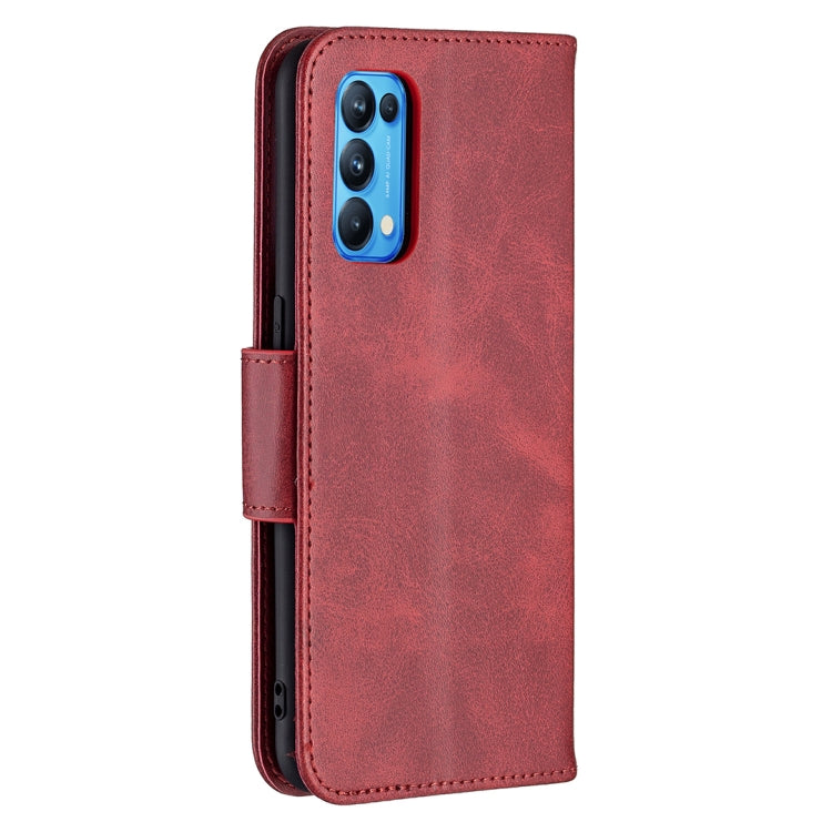 For OPPO Reno5 5G Retro Lambskin Texture Pure Color Horizontal Flip PU Leather Case with Holder & Card Slots & Wallet & Lanyard