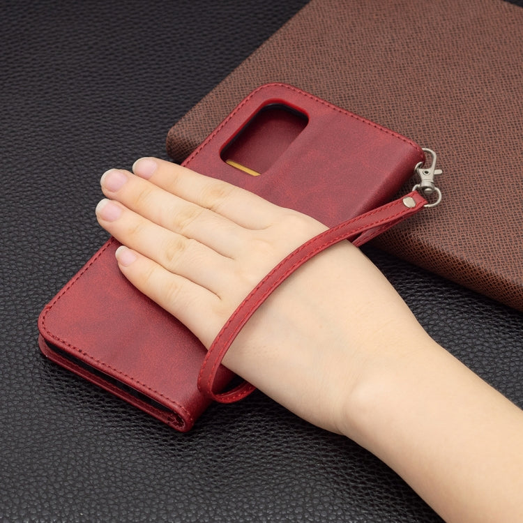 For OPPO Reno5 5G Retro Lambskin Texture Pure Color Horizontal Flip PU Leather Case with Holder & Card Slots & Wallet & Lanyard