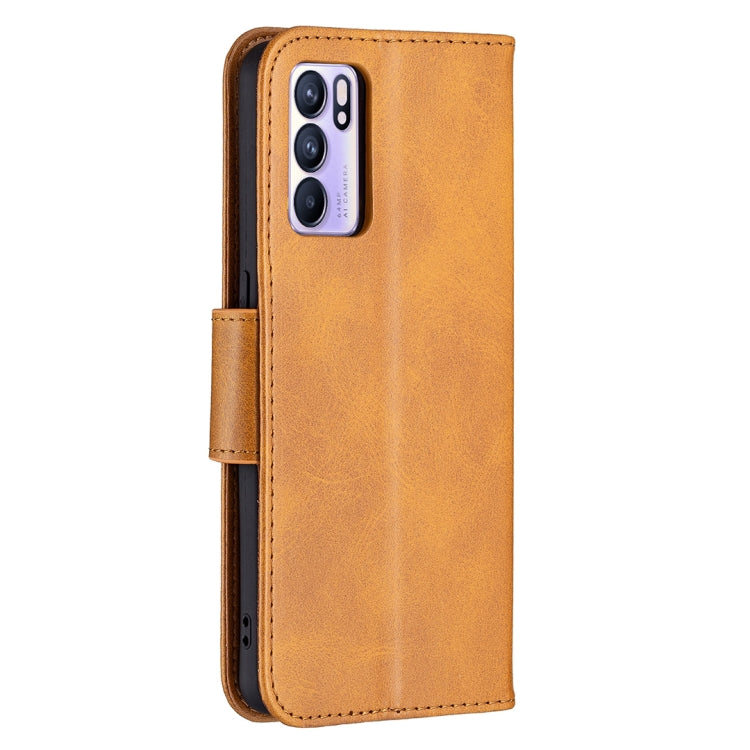 For OPPO Reno6 5G Retro Lambskin Texture Pure Color Horizontal Flip PU Leather Case with Holder & Card Slots & Wallet & Lanyard