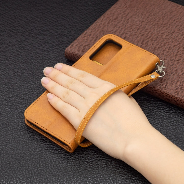 For OPPO Reno6 5G Retro Lambskin Texture Pure Color Horizontal Flip PU Leather Case with Holder & Card Slots & Wallet & Lanyard