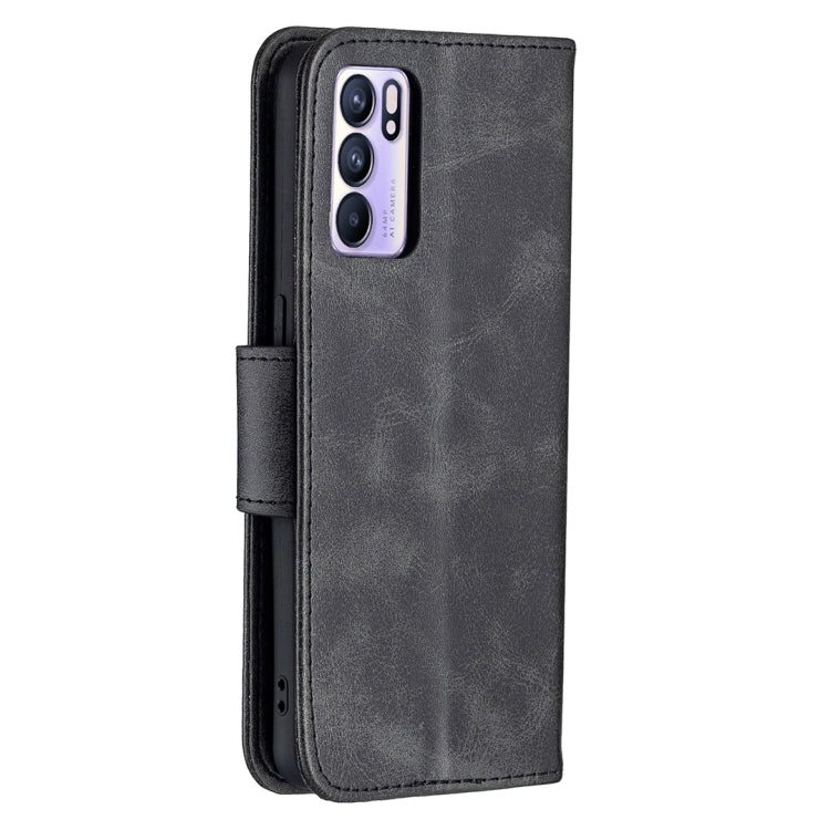 For OPPO Reno6 5G Retro Lambskin Texture Pure Color Horizontal Flip PU Leather Case with Holder & Card Slots & Wallet & Lanyard