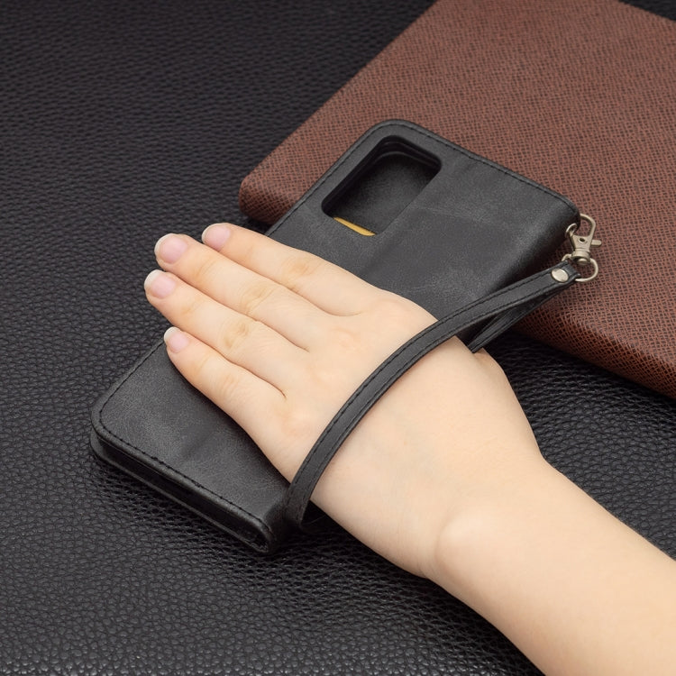 For OPPO Reno6 5G Retro Lambskin Texture Pure Color Horizontal Flip PU Leather Case with Holder & Card Slots & Wallet & Lanyard