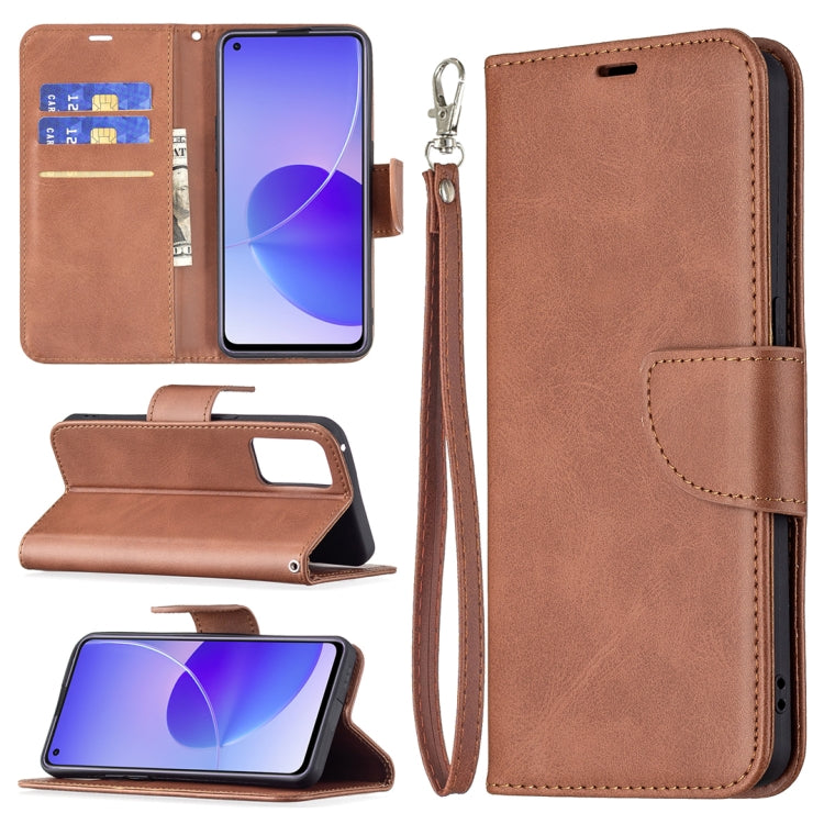For OPPO Reno6 5G Retro Lambskin Texture Pure Color Horizontal Flip PU Leather Case with Holder & Card Slots & Wallet & Lanyard