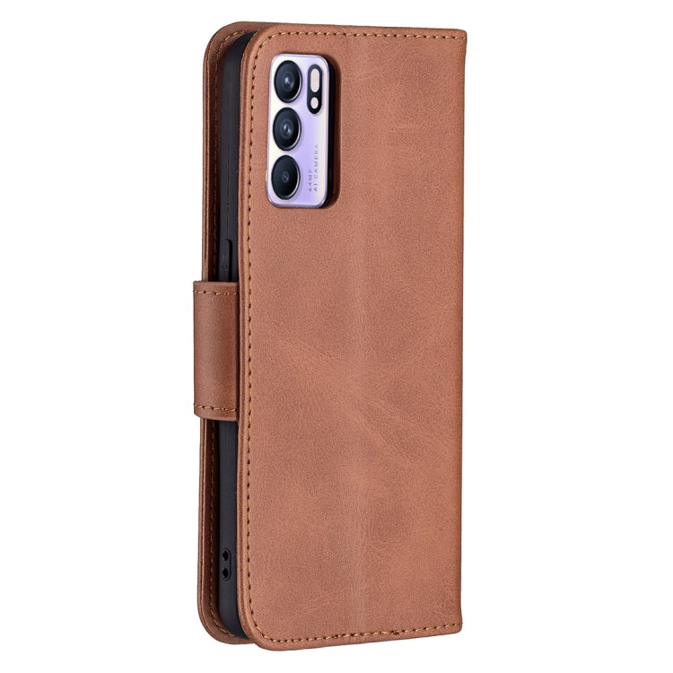 For OPPO Reno6 5G Retro Lambskin Texture Pure Color Horizontal Flip PU Leather Case with Holder & Card Slots & Wallet & Lanyard