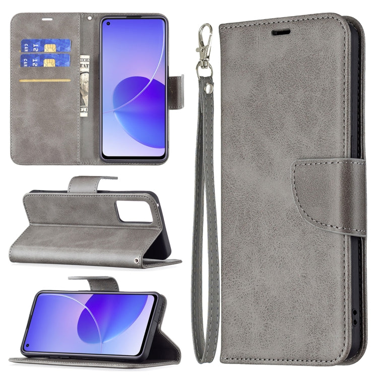 For OPPO Reno6 5G Retro Lambskin Texture Pure Color Horizontal Flip PU Leather Case with Holder & Card Slots & Wallet & Lanyard