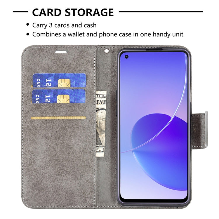 For OPPO Reno6 5G Retro Lambskin Texture Pure Color Horizontal Flip PU Leather Case with Holder & Card Slots & Wallet & Lanyard