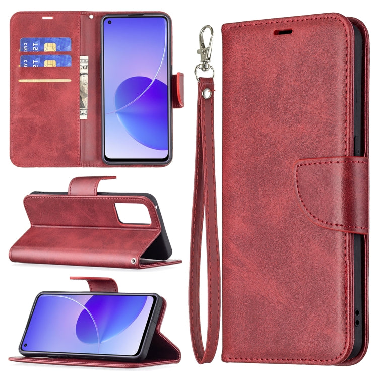 For OPPO Reno6 5G Retro Lambskin Texture Pure Color Horizontal Flip PU Leather Case with Holder & Card Slots & Wallet & Lanyard