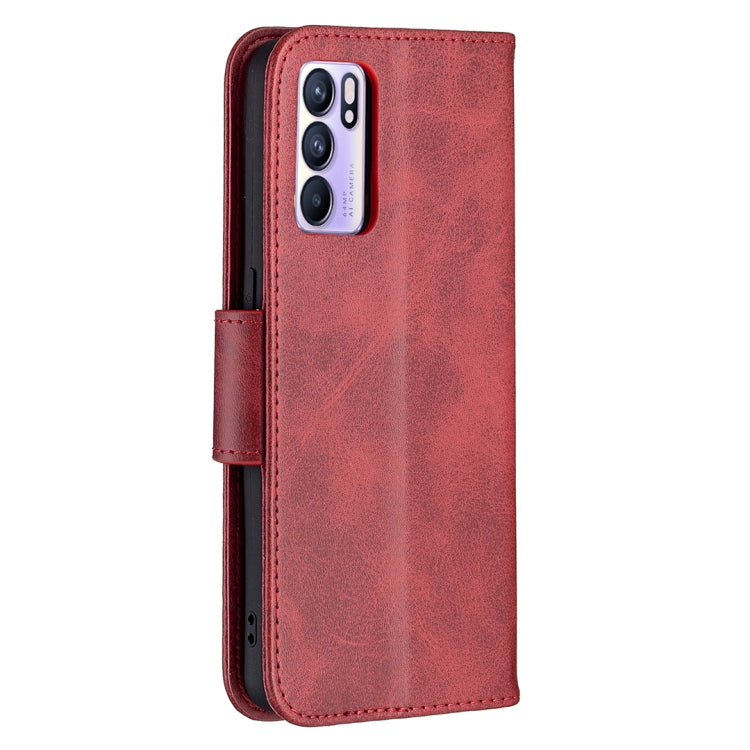 For OPPO Reno6 5G Retro Lambskin Texture Pure Color Horizontal Flip PU Leather Case with Holder & Card Slots & Wallet & Lanyard
