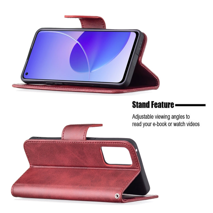 For OPPO Reno6 5G Retro Lambskin Texture Pure Color Horizontal Flip PU Leather Case with Holder & Card Slots & Wallet & Lanyard