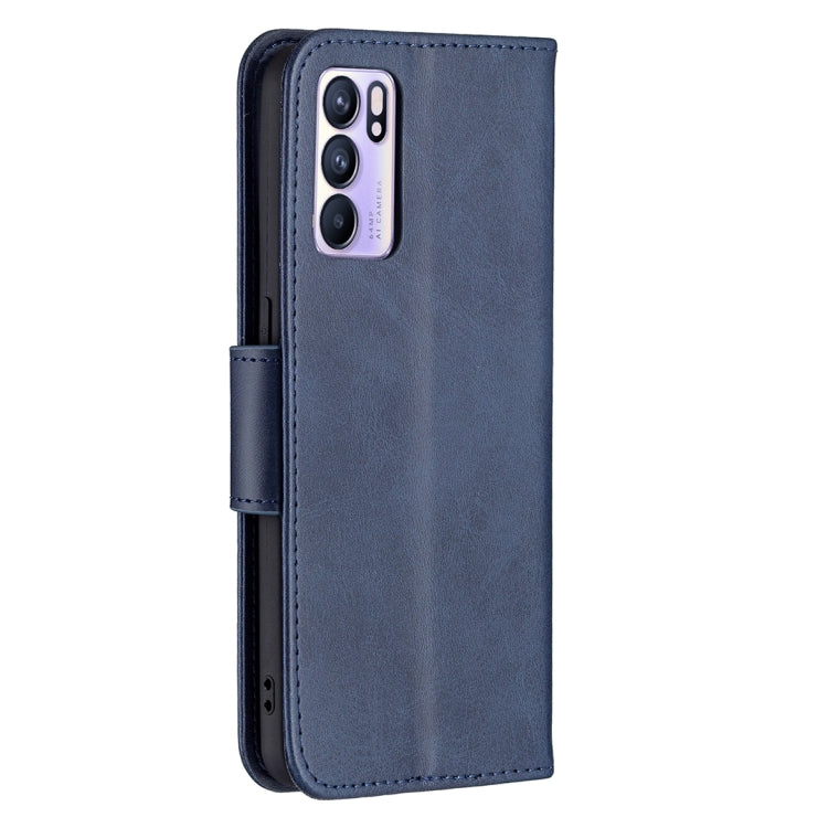 For OPPO Reno6 5G Retro Lambskin Texture Pure Color Horizontal Flip PU Leather Case with Holder & Card Slots & Wallet & Lanyard