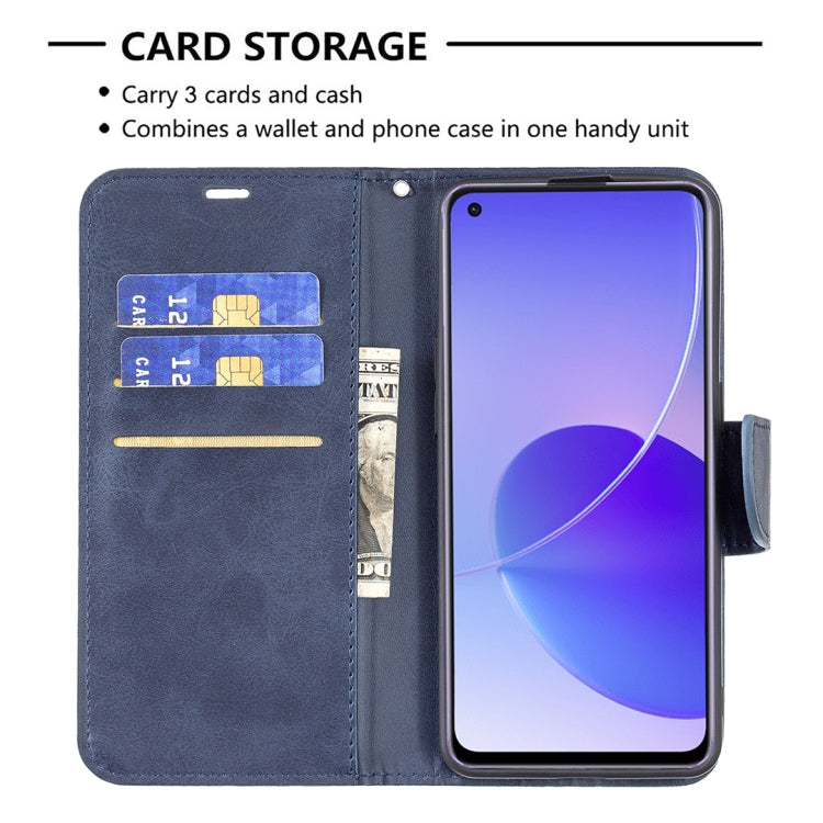 For OPPO Reno6 5G Retro Lambskin Texture Pure Color Horizontal Flip PU Leather Case with Holder & Card Slots & Wallet & Lanyard